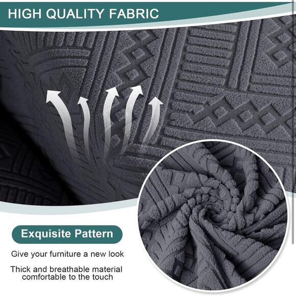 Stretch Recliner Loveseat Sofa Covers Console Pockets, 4-Pieces Reclining - Picture 4 of 6